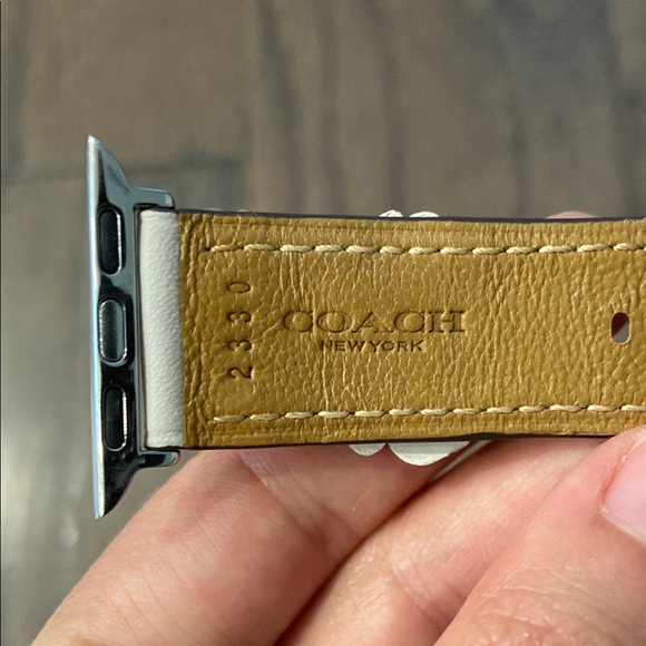 Coach Tan Leather Watch Band with Silver Accents - Picture 3 of 7